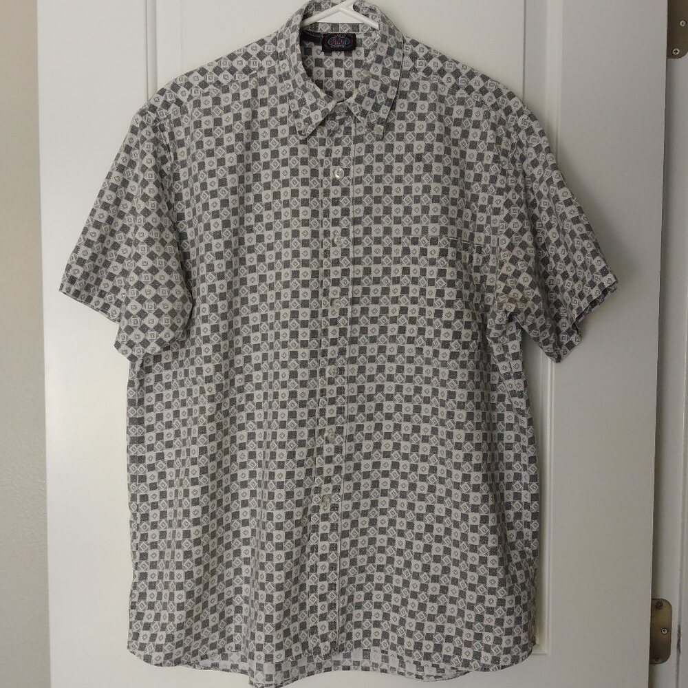 Maui Trading Co Men's Button Down Shirt Blue and White Size L